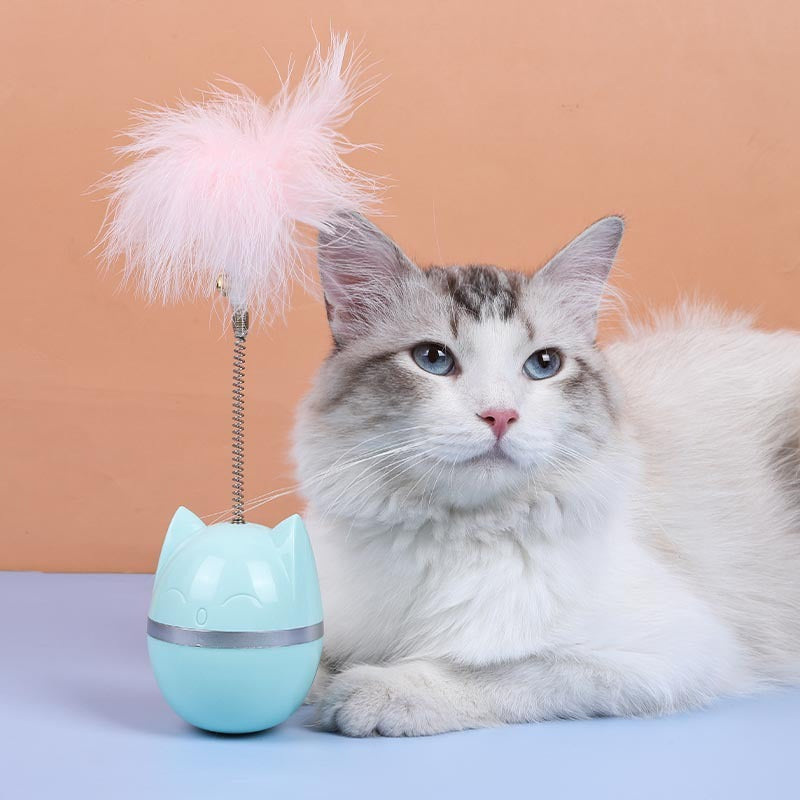 Hot selling feathers, cartoon cat eggs, tumbler toys, voice toys, cartoon cat toys